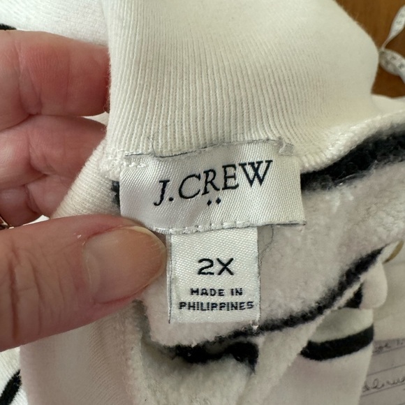 J. Crew striped sweater/ long sleeve shirt 2XL L30in 26-27in pit 3button collar - Picture 3 of 10